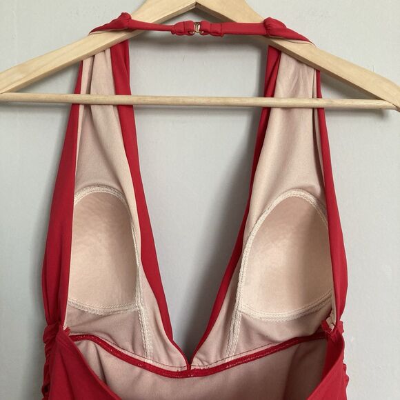 La Blanca Halter Twist Bathing Suit XL One Piece Red Women’s - Picture 7 of 9